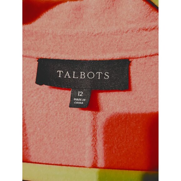 Talbots deep peach color jacket size 12, office, church 90% wool 10% nylon - Picture 3 of 6